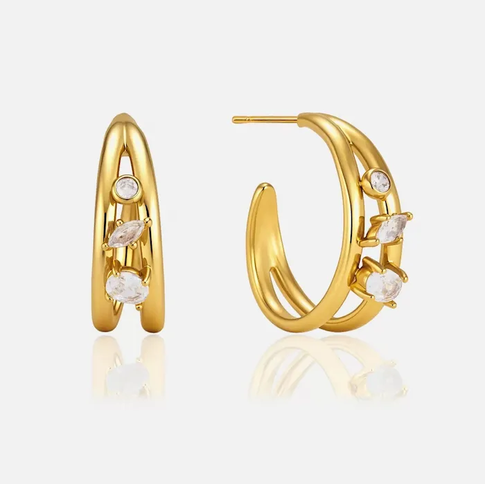 cz hoop earrings