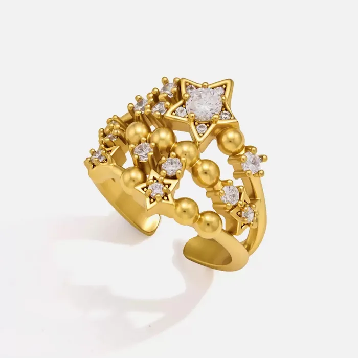 cz star ring