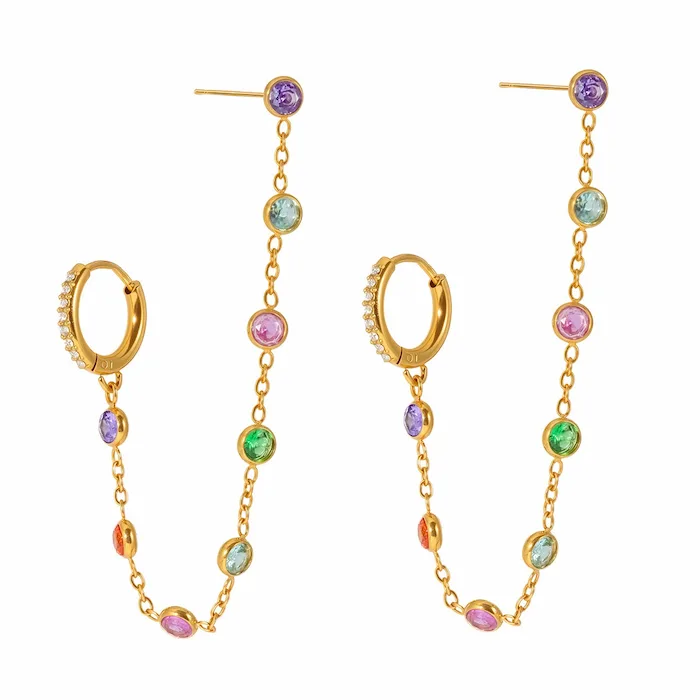 multi-color cz hoggie earrings