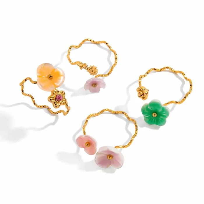 resin flower rings