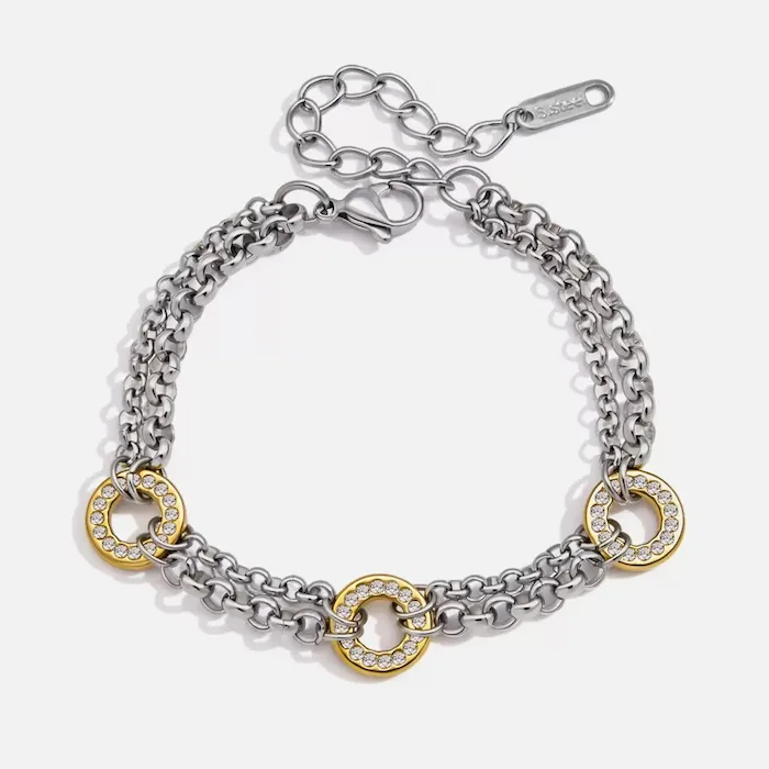 two tone circle bracelet